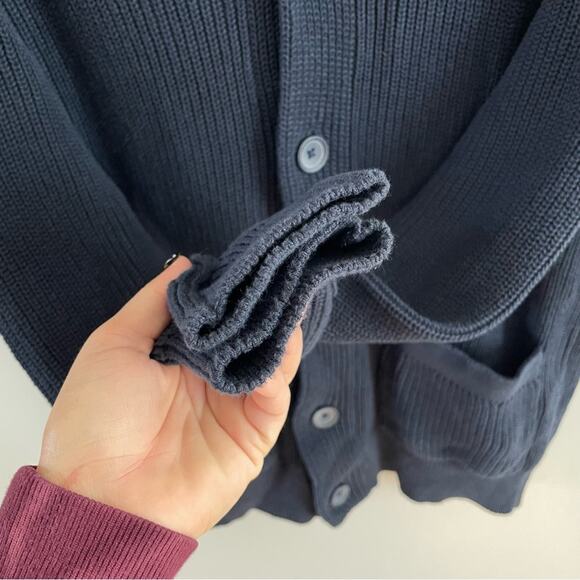 The Stronghold | Men’s Chunky Knit Cowl Collar Button Front Cardigan Pockets Med - Picture 2 of 9